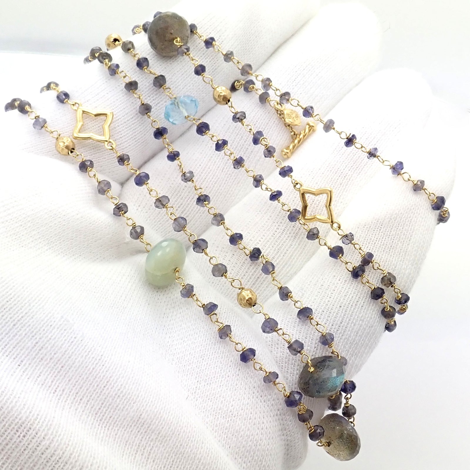 David Yurman Jewelry & Watches:Fine Jewelry:Necklaces & Pendants David Yurman Quatrefoil 18k Yellow Gold 46" Long Chain Bead Toggle Necklace