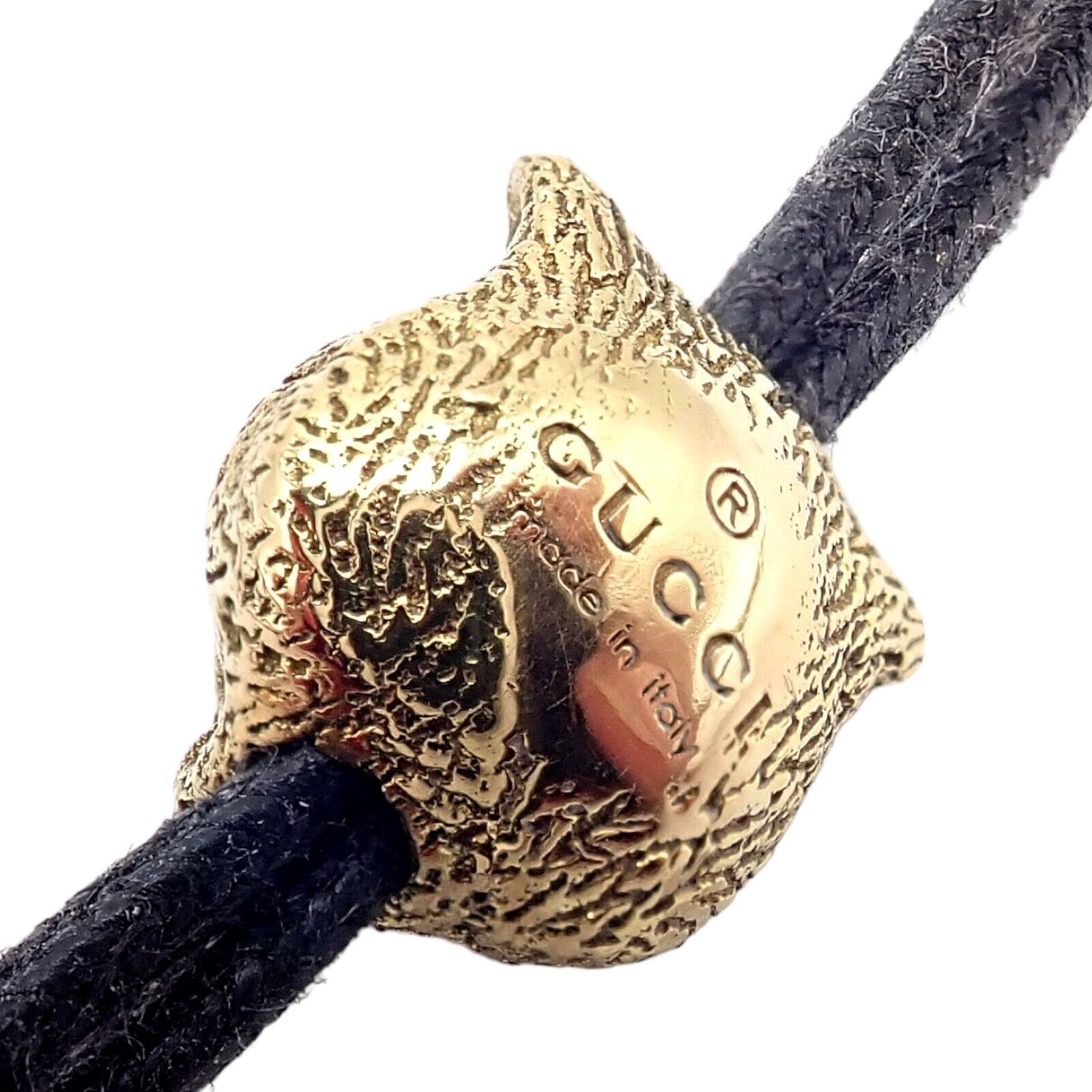 Gucci 18k Yellow Gold Le Marche des Merveilles Tiger Bolo Tie Necklace | Fortrove