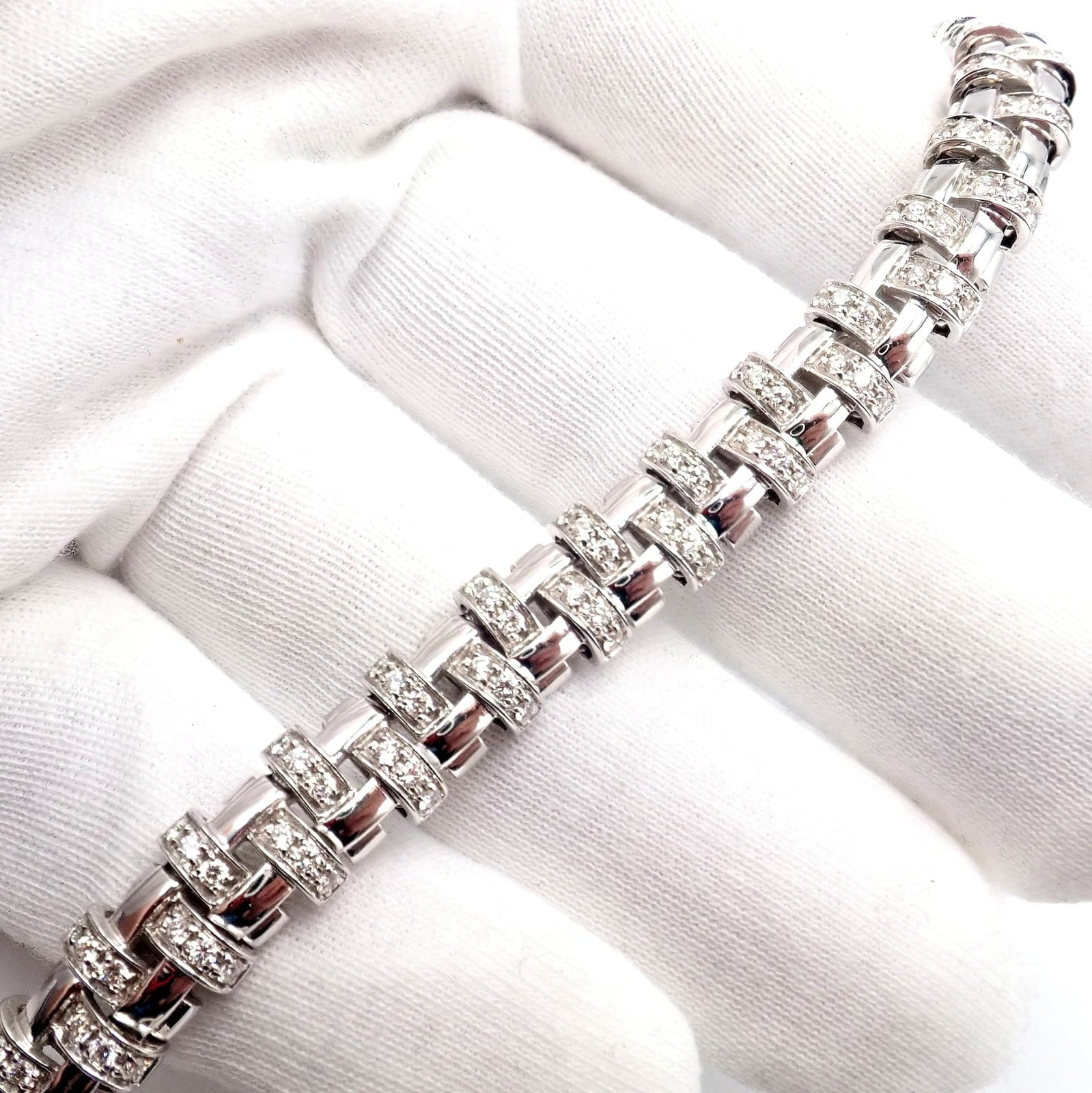 Tiffany & Co. Jewelry & Watches:Fine Jewelry:Necklaces & Pendants Authentic! Tiffany & Co Vannerie 18k White Gold Basket Weave Diamond Necklace