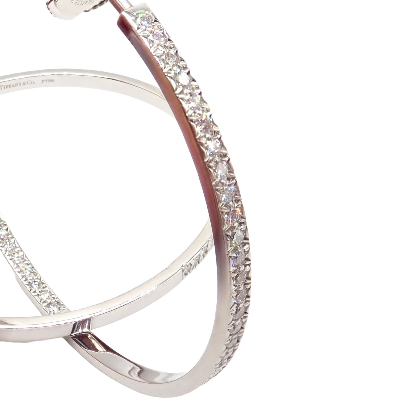 Tiffany & Co. Jewelry & Watches:Fine Jewelry:Earrings Authentic! Tiffany & Co Platinum Metro Diamond Large Inside Out Hoop Earrings