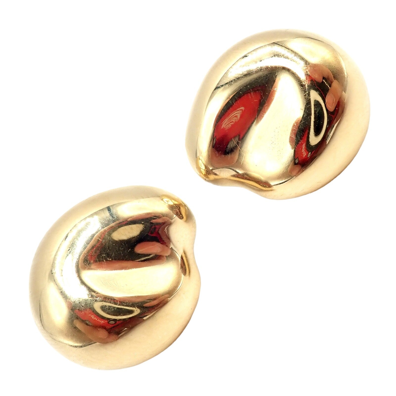 Authentic Tiffany & Co Peretti 18k Yellow Gold Extra Large Thumbprint Earrings | Fortrove