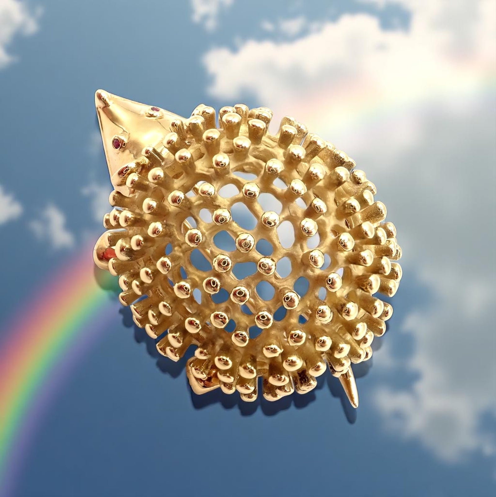 Vintage! Tiffany & Co Schlumberger 18k Yellow Gold Hedgehog Sweet Brooch Pin | Fortrove