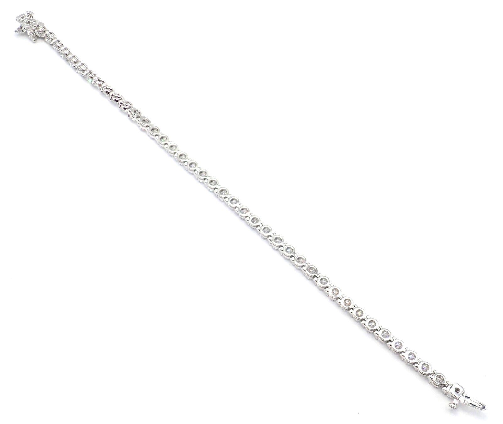 Authentic! Tiffany & Co Victoria Platinum 6.53ct Diamond Line Tennis Bracelet | Fortrove