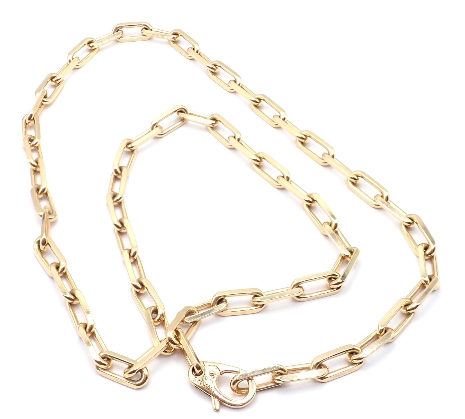 Authentic! Cartier Santos 18k Yellow Gold Link Chain Necklace 22" Cert. | Fortrove