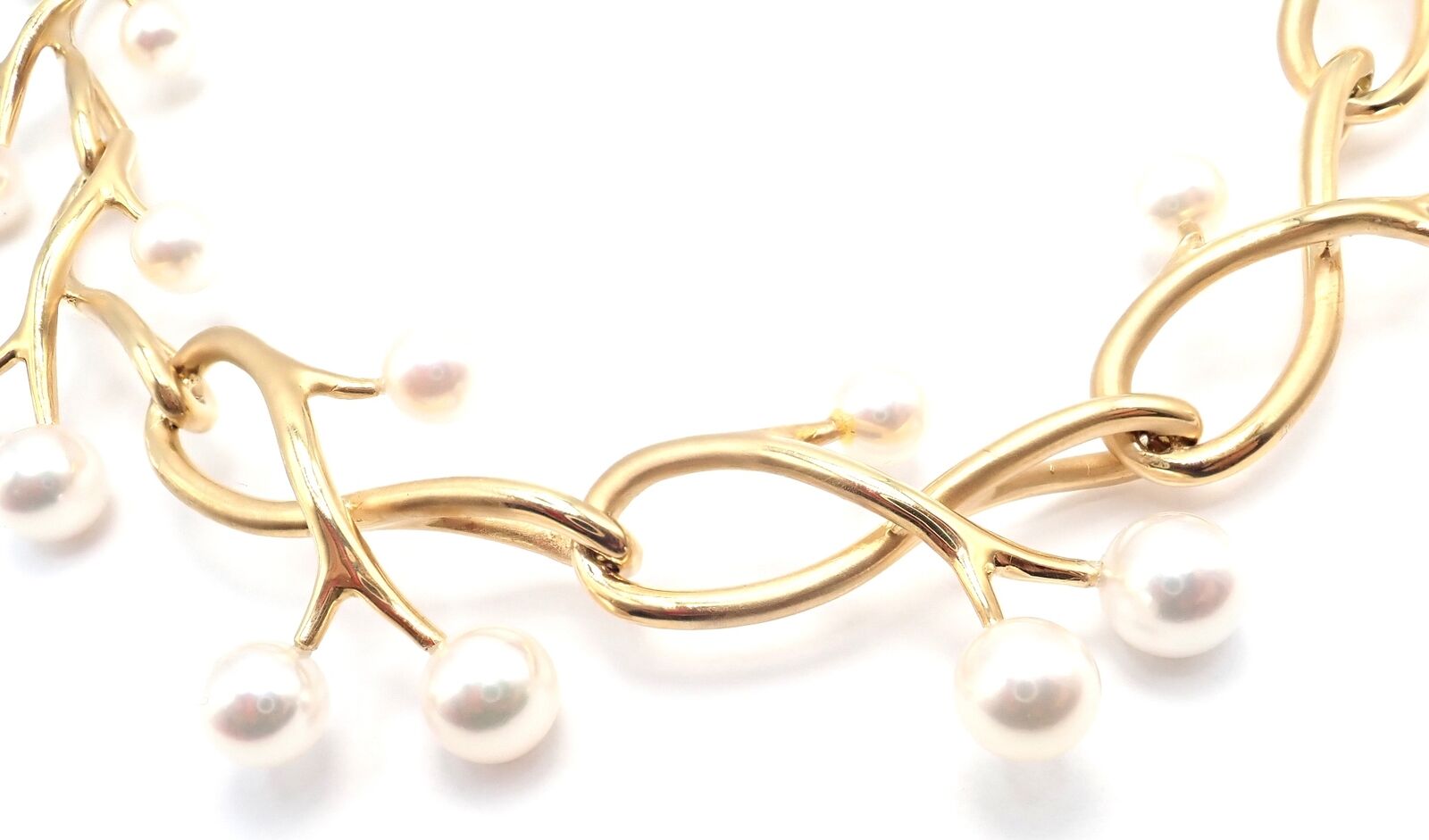 Authentic! Angela Cummings & Assael Thorn Sprig 18k Yellow Gold Pearl Necklace | Fortrove