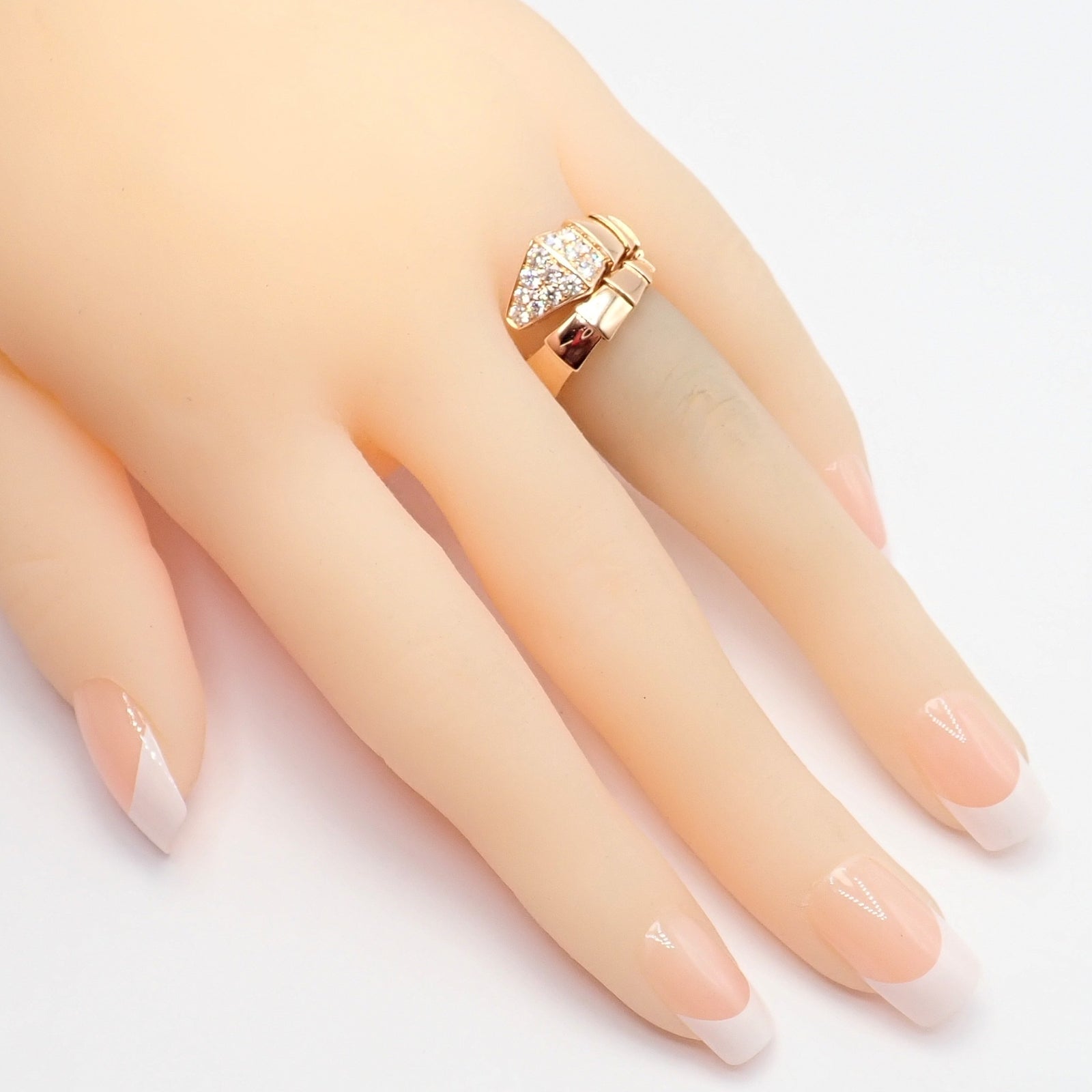 Bvlgari Jewelry & Watches:Fine Jewelry:Rings Authentic! Bulgari Bvlgari Serpenti Viper 18k Rose Gold Diamond Large Ring