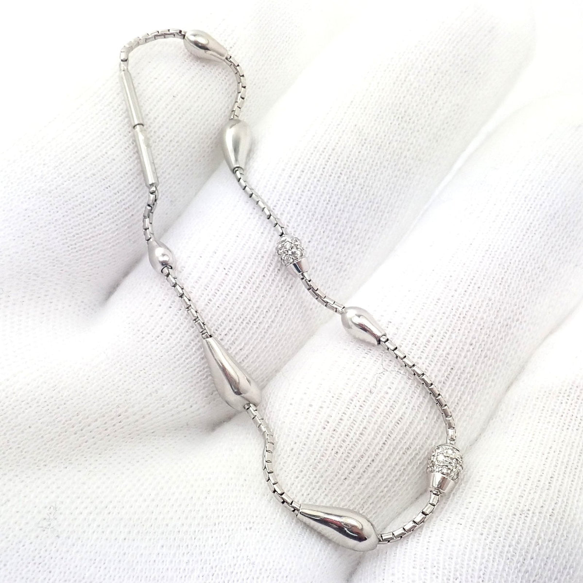 H. Stern Jewelry & Watches:Fine Jewelry:Bracelets & Charms Rare Authentic H. Stern 18k White Gold Diamond Teardrop Bracelet