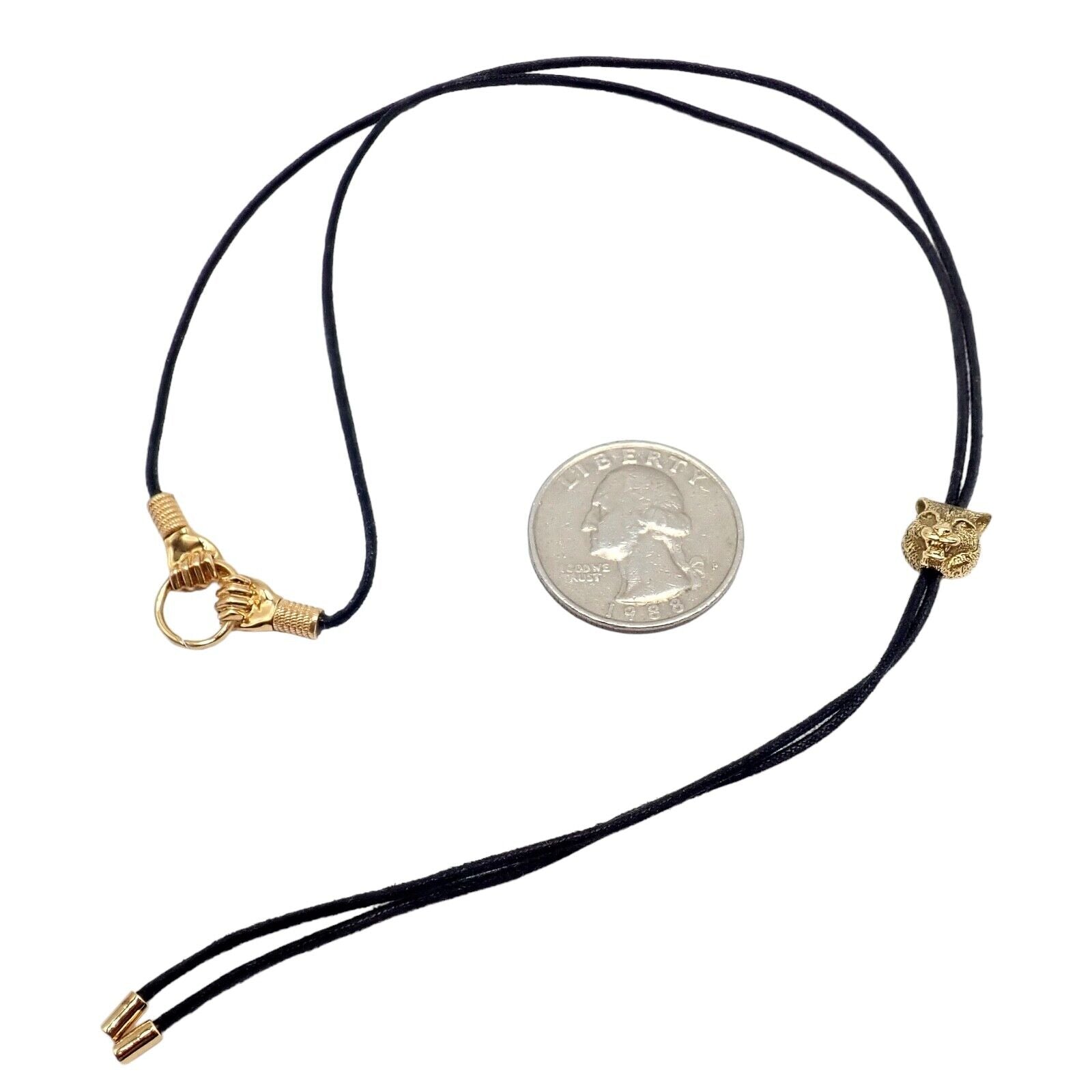 Gucci 18k Yellow Gold Le Marche des Merveilles Tiger Bolo Tie Necklace | Fortrove