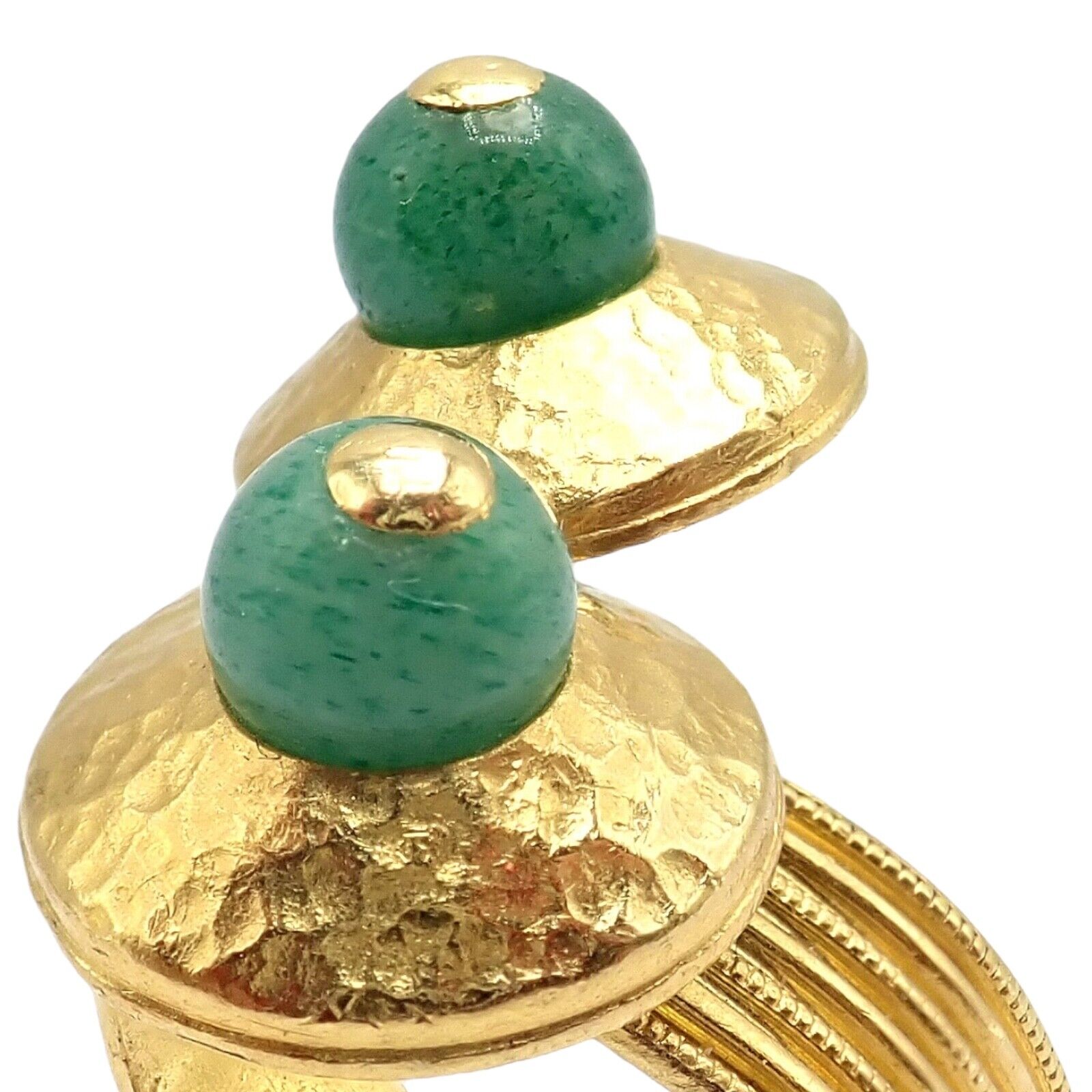 Authentic! Ilias Lalaounis Greece 22k Yellow Gold French Nephrite Ring | Fortrove