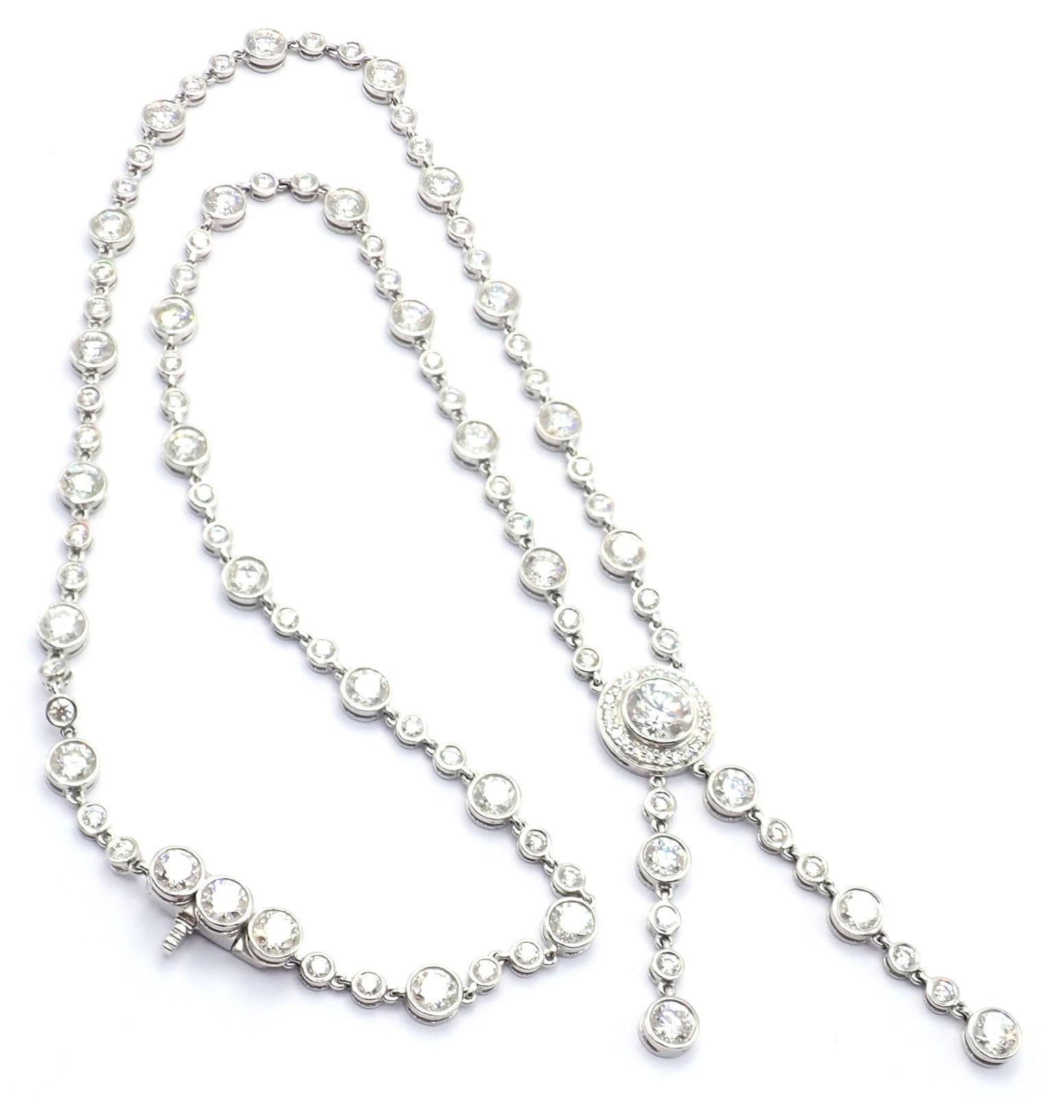 Tiffany & Co. Jewelry & Watches:Fine Jewelry:Necklaces & Pendants Tiffany & Co Jazz Platinum 8.75ct Diamond Lariat Drop Necklace
