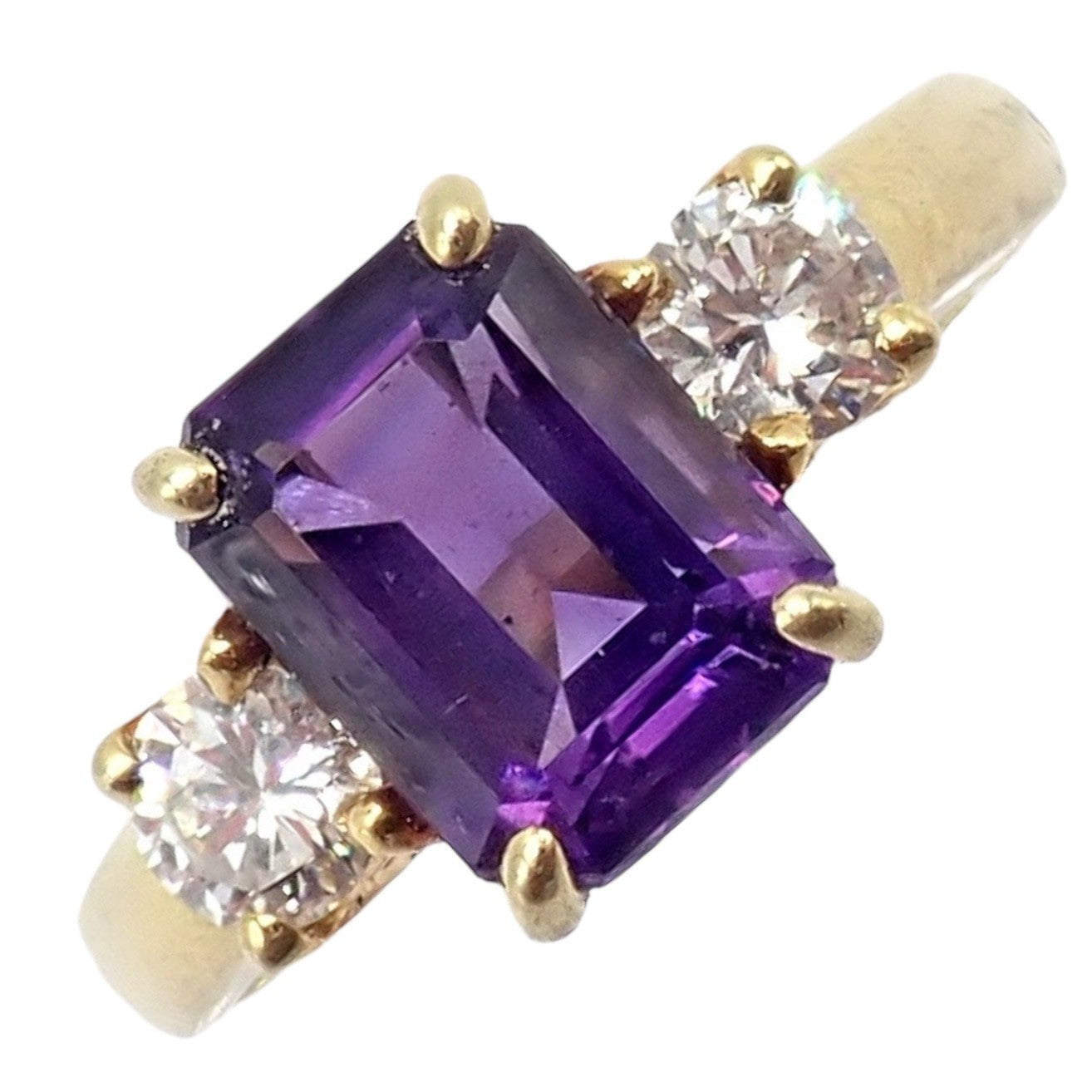 Vintage! Authentic Tiffany & Co 18k Yellow Gold Diamond Amethyst Cocktail Ring | Fortrove