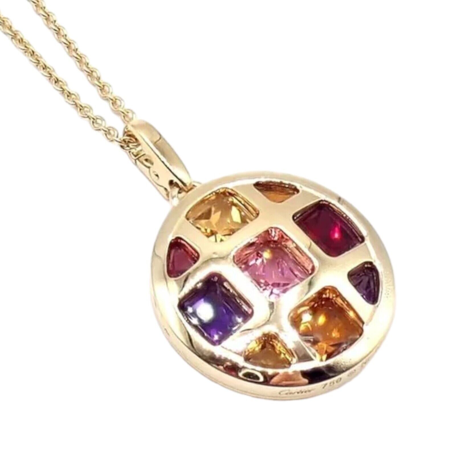 Cartier Pasha 18k Yellow Gold Amethyst Citrine Garnet Tourmaline Necklace Cert. | Fortrove