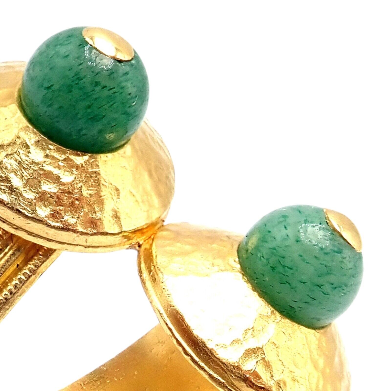 Authentic! Ilias Lalaounis Greece 22k Yellow Gold French Nephrite Ring | Fortrove