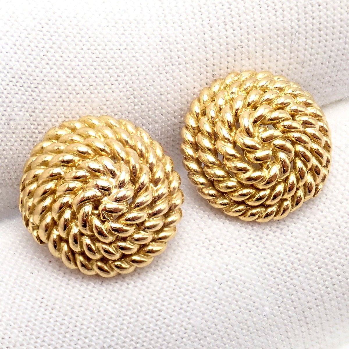 Tiffany & Co. Jewelry & Watches:Fine Jewelry:Earrings Authentic! Tiffany & Co 18k Yellow Gold Rope Coil Vintage Stud Earrings