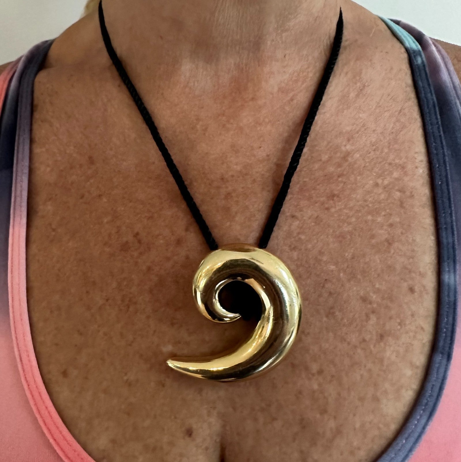 Vintage! Tiffany & Co 18k Yellow Gold Cummings Large Spiral Nautilus Necklace | Fortrove