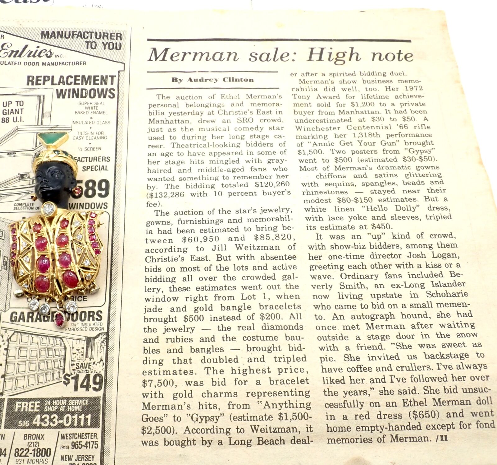 Rare! Ethel Merman Estate 18k Yellow Gold Large Blackamoor Diamond Ruby Brooch | Fortrove