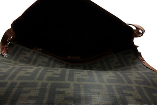 Fendi Clothing, Shoes & Accessories:Women:Women's Bags & Handbags Authentic! Fendi Brown Logo Leather Flap Mama Zucca Handbag Purse