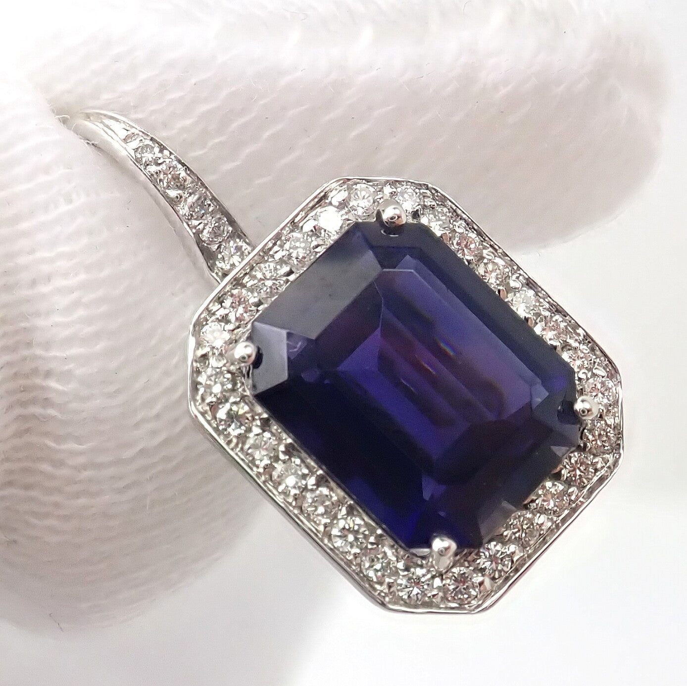 Pasquale Bruni Jewelry & Watches:Fine Jewelry:Earrings Authentic! Pasquale Bruni 18k White Gold Iolite Diamond Earrings