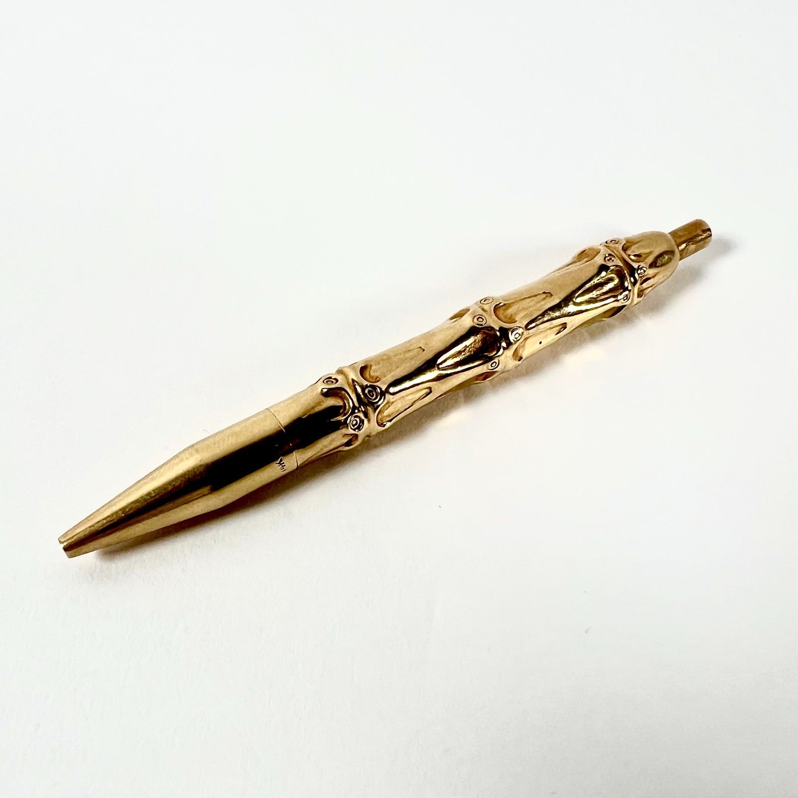 Vintage 1940's Louis Tamis Bamboo Pen 14K Solid Yellow Gold | Fortrove