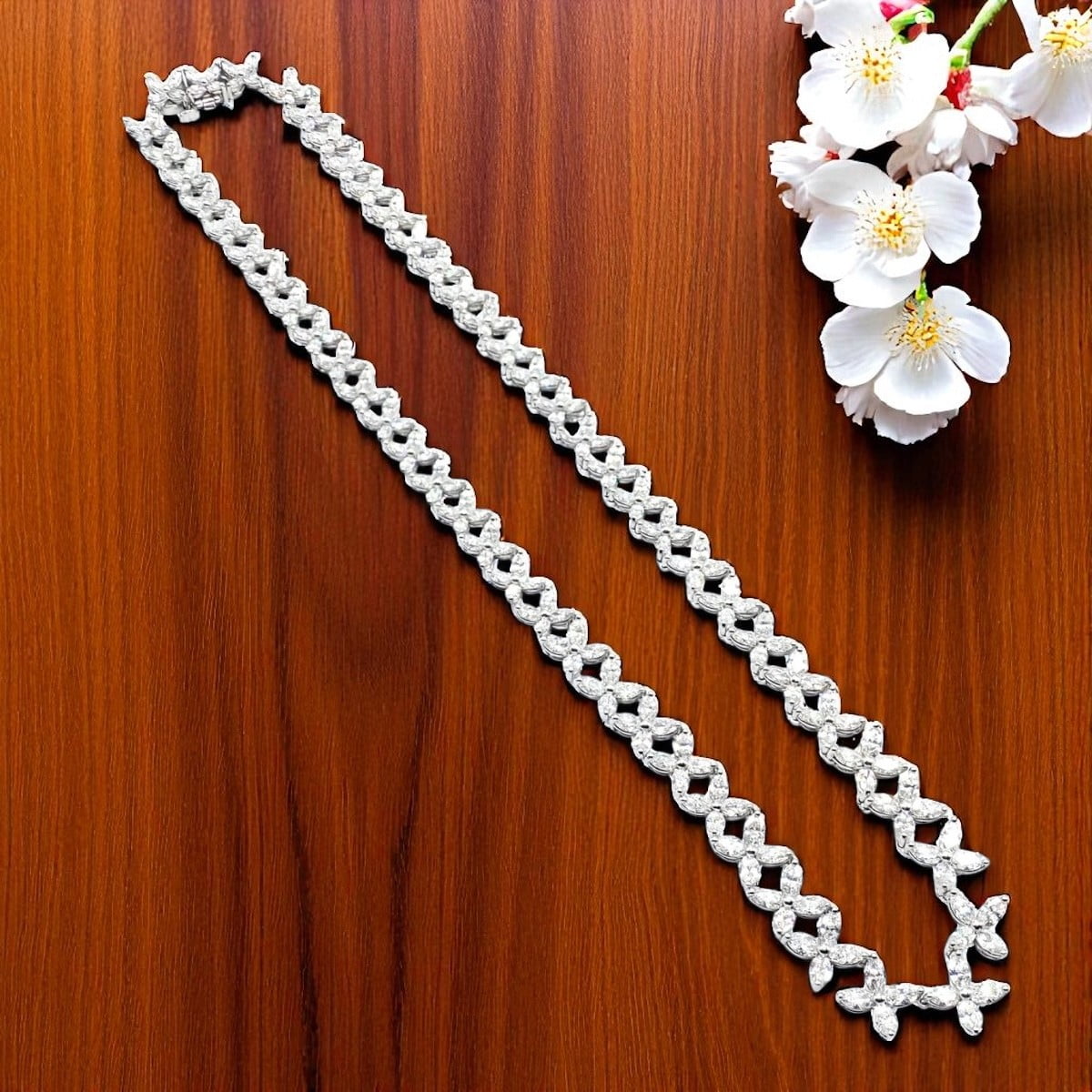 Tiffany & Co. Jewelry & Watches:Fine Jewelry:Necklaces & Pendants Authentic Tiffany & Co Victoria Platinum Graduated Marque Shape Diamond Necklace