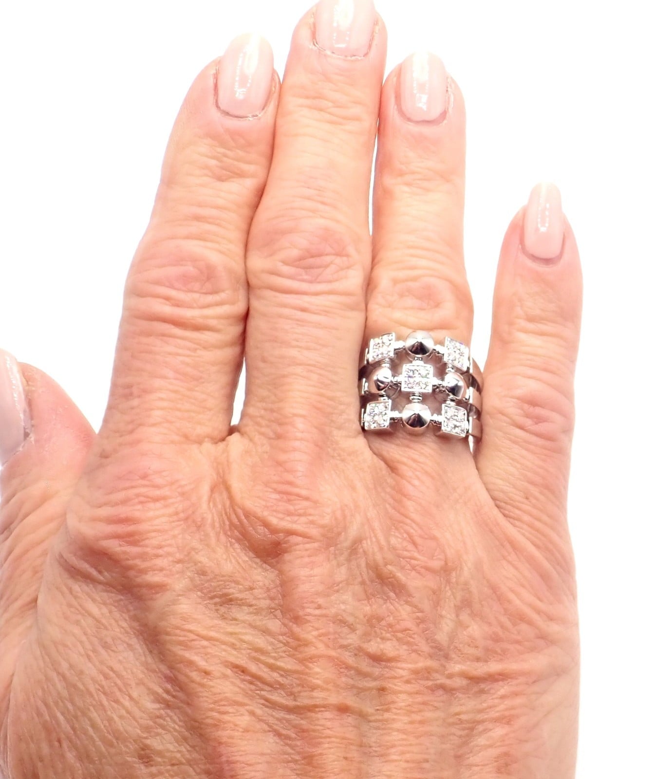 Bvlgari Jewelry & Watches:Fine Jewelry:Rings Authentic! Bvlgari Bulgari 18k White Gold Lucea Diamond Band Ring Paper