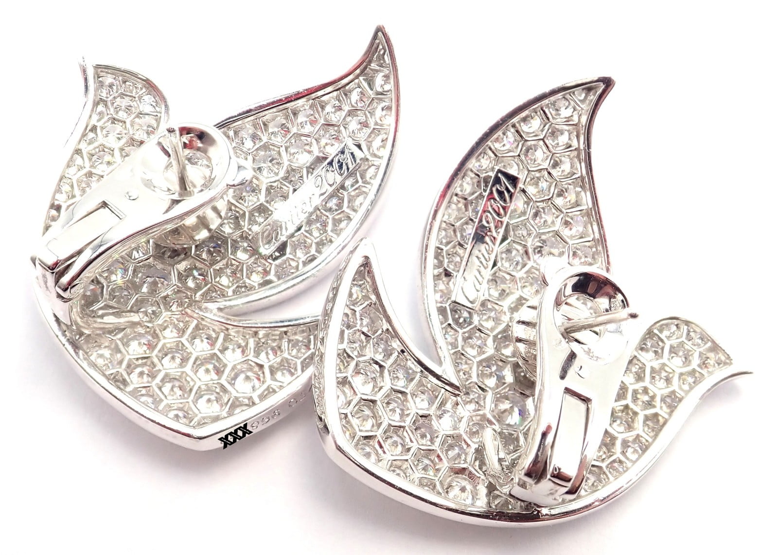 Cartier Jewelry & Watches:Fine Jewelry:Earrings Authentic! Cartier Colombe Dove Of Peace 18k White Gold Diamond Earrings Paper