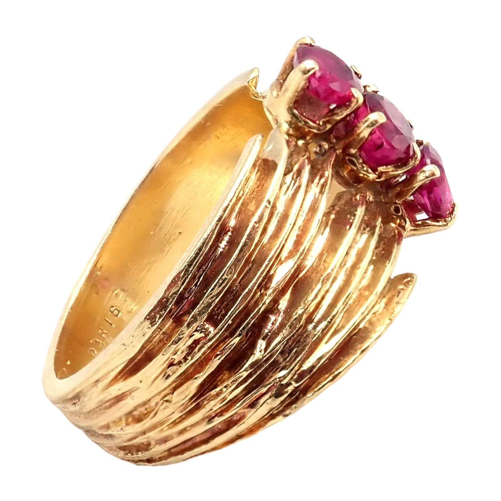 Authentic! Vintage Cartier 18k Yellow Gold Ruby Ring | Fortrove