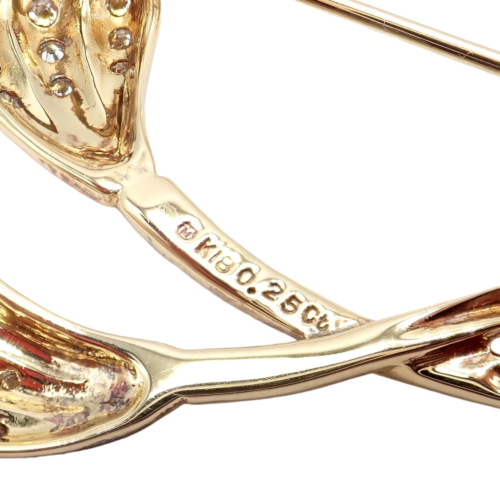 Mikimoto Jewelry & Watches:Fine Jewelry:Brooches & Pins Rare! Vintage Mikimoto 18k Yellow Gold Diamond Large Double Flower Brooch