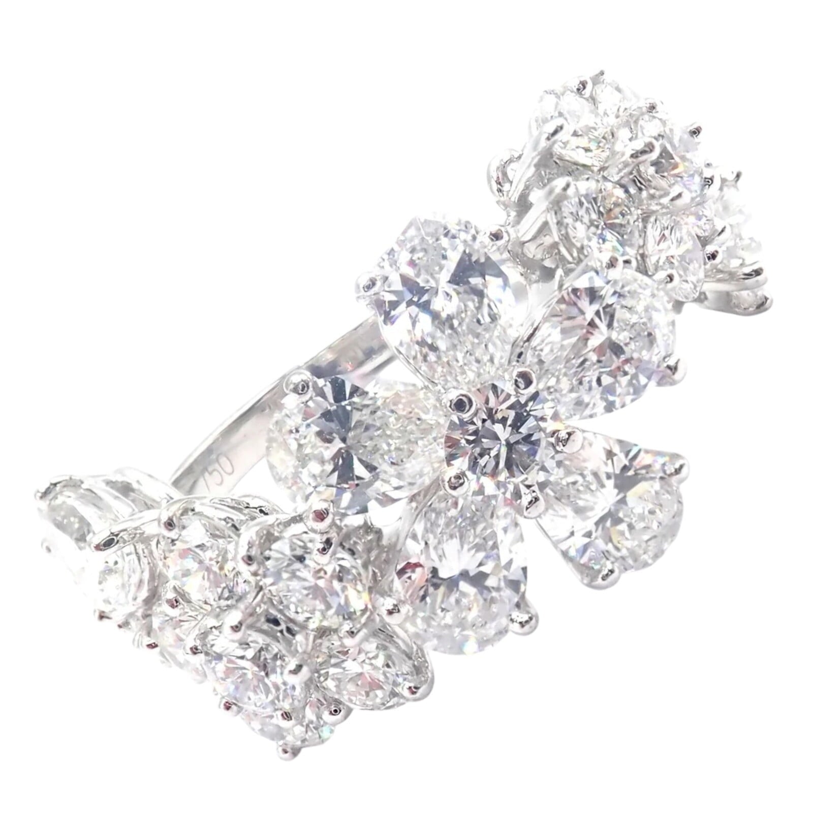 Van Cleef & Arpels Jewelry & Watches:Fine Jewelry:Rings Authentic! Van Cleef & Arpels Folie des Pres 18k White Gold Diamond Flower Ring