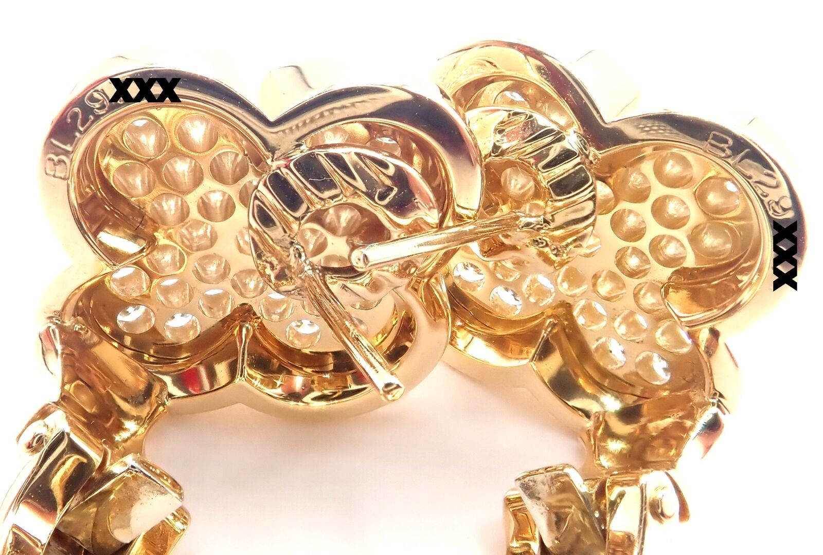 Authentic! Van Cleef & Arpels 18k Yellow Gold Diamond Pure Alhambra Earrings | Fortrove