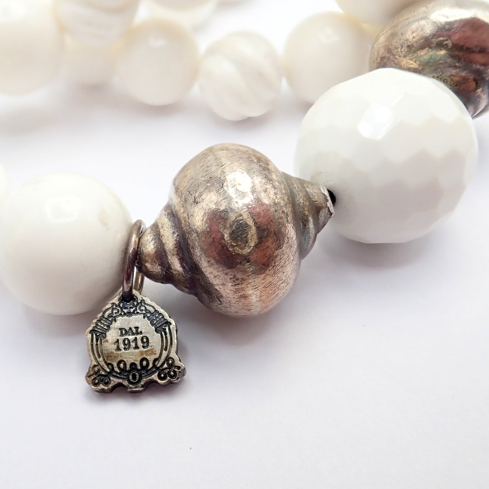 Buccellati Jewelry & Watches:Fine Jewelry:Necklaces & Pendants Rare! Vintage Mario Buccellati Free Time Silver Large White Stone Necklace 31"