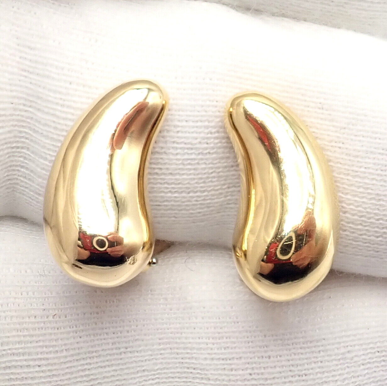Authentic Tiffany & Co Peretti 18k Yellow Gold Teardrop Earrings | Fortrove