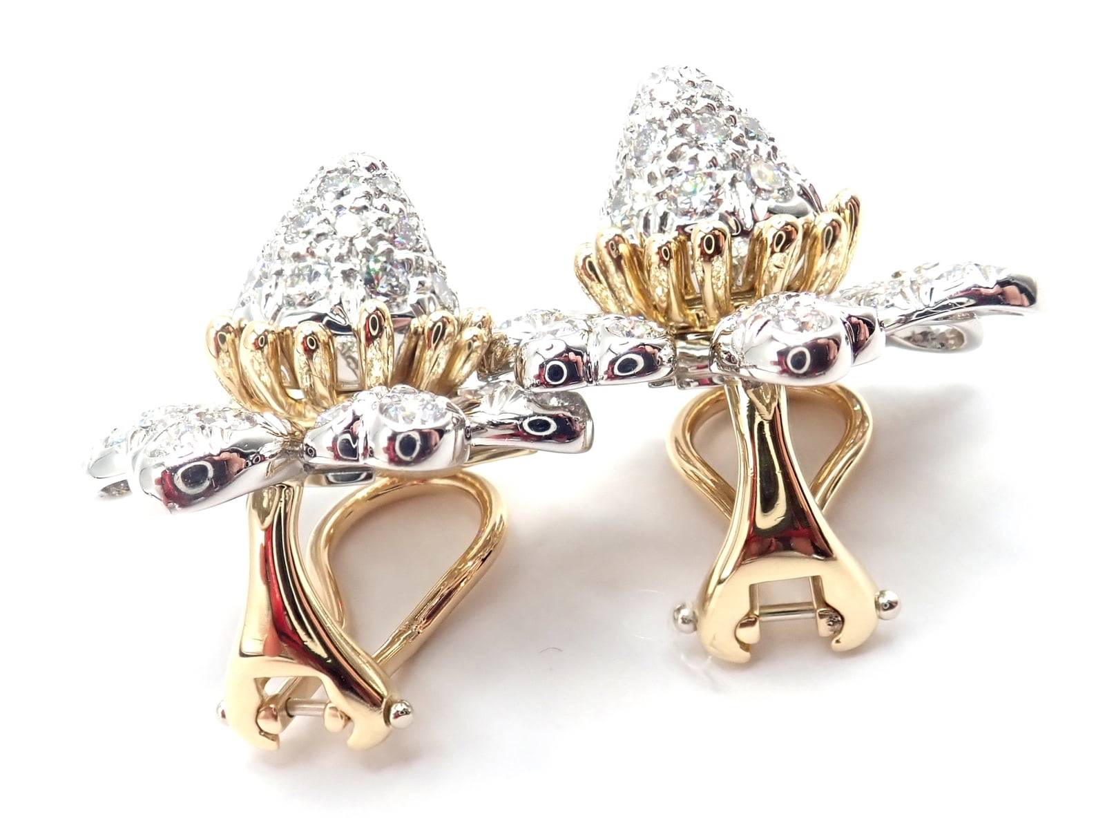 Jean Schlumberger for Tiffany & Co. Jewelry & Watches:Fine Jewelry:Earrings Tiffany & Co Schlumberger Cones And Petals 18k Gold Platinum Diamond Earrings