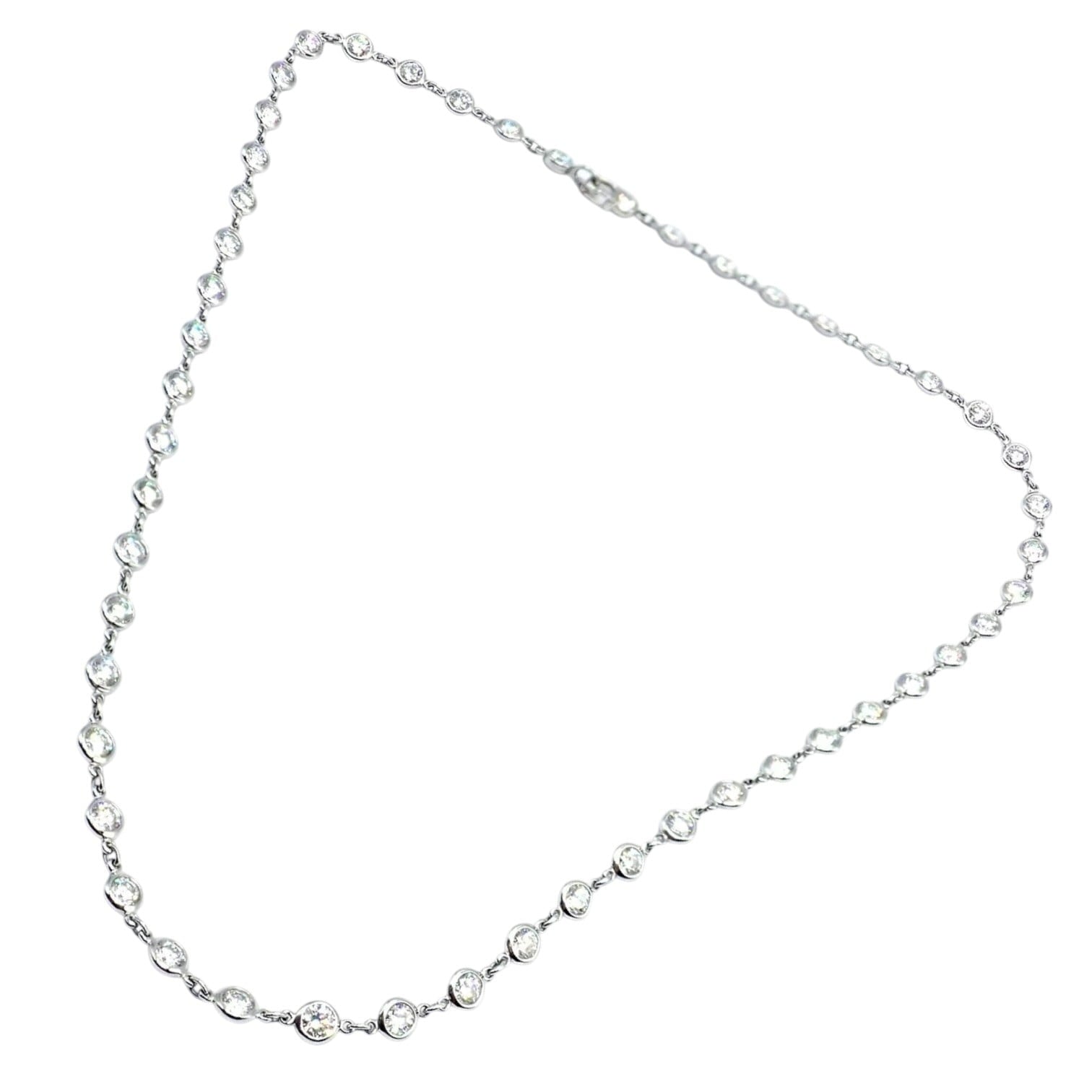 Authentic! Tiffany & Co Peretti Platinum Diamonds By The Yard Necklace $60,000 | Fortrove