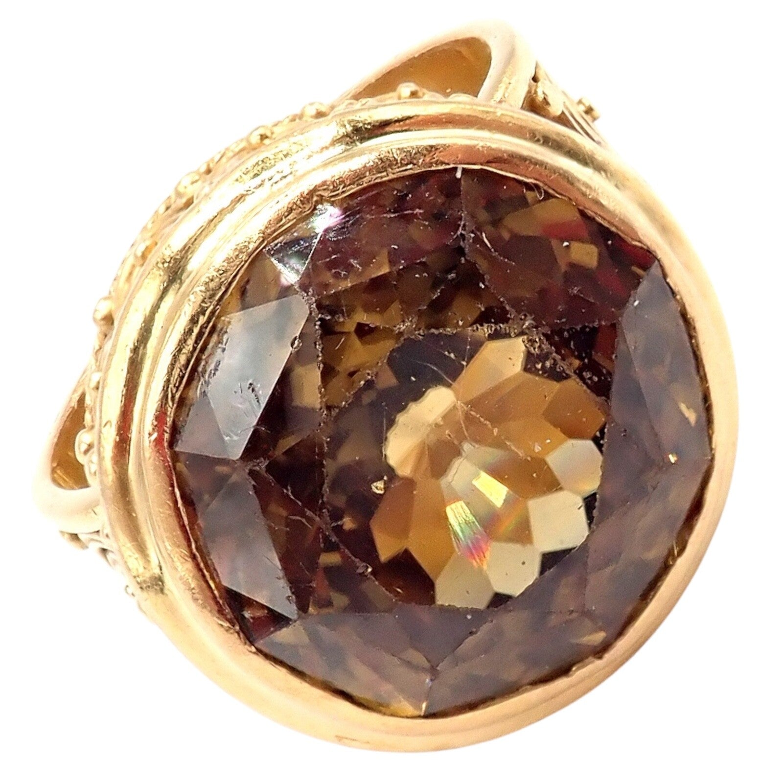 Carolyn Tyler Jewelry & Watches:Fine Jewelry:Rings Carolyn Tyler 22k Yellow Gold Seven Seas Large Golden Yellow Zircon Ring