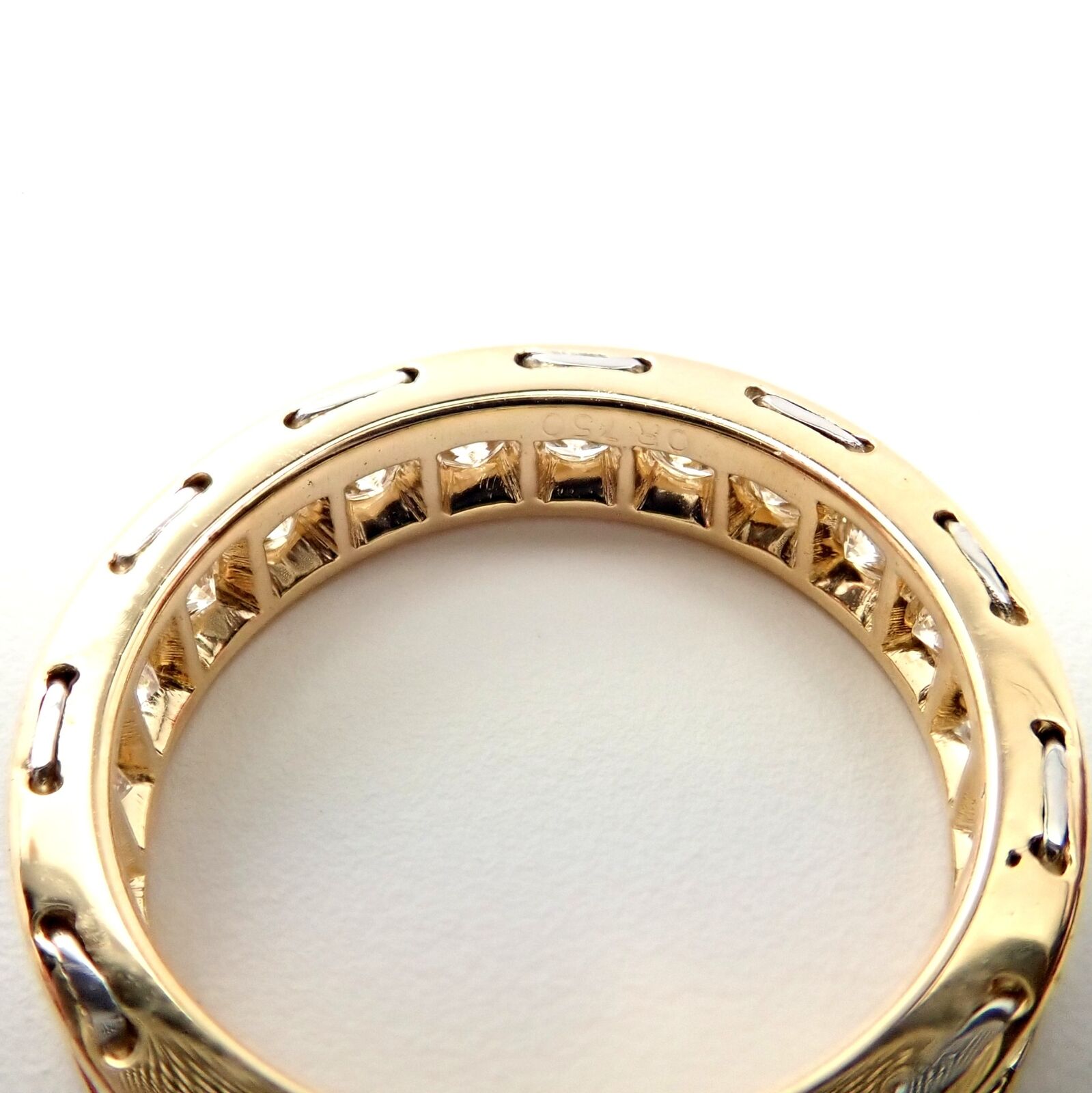 Authentic Vintage Cartier Stitches 18k Gold Diamond Eternity Band Ring Size 5 | Fortrove