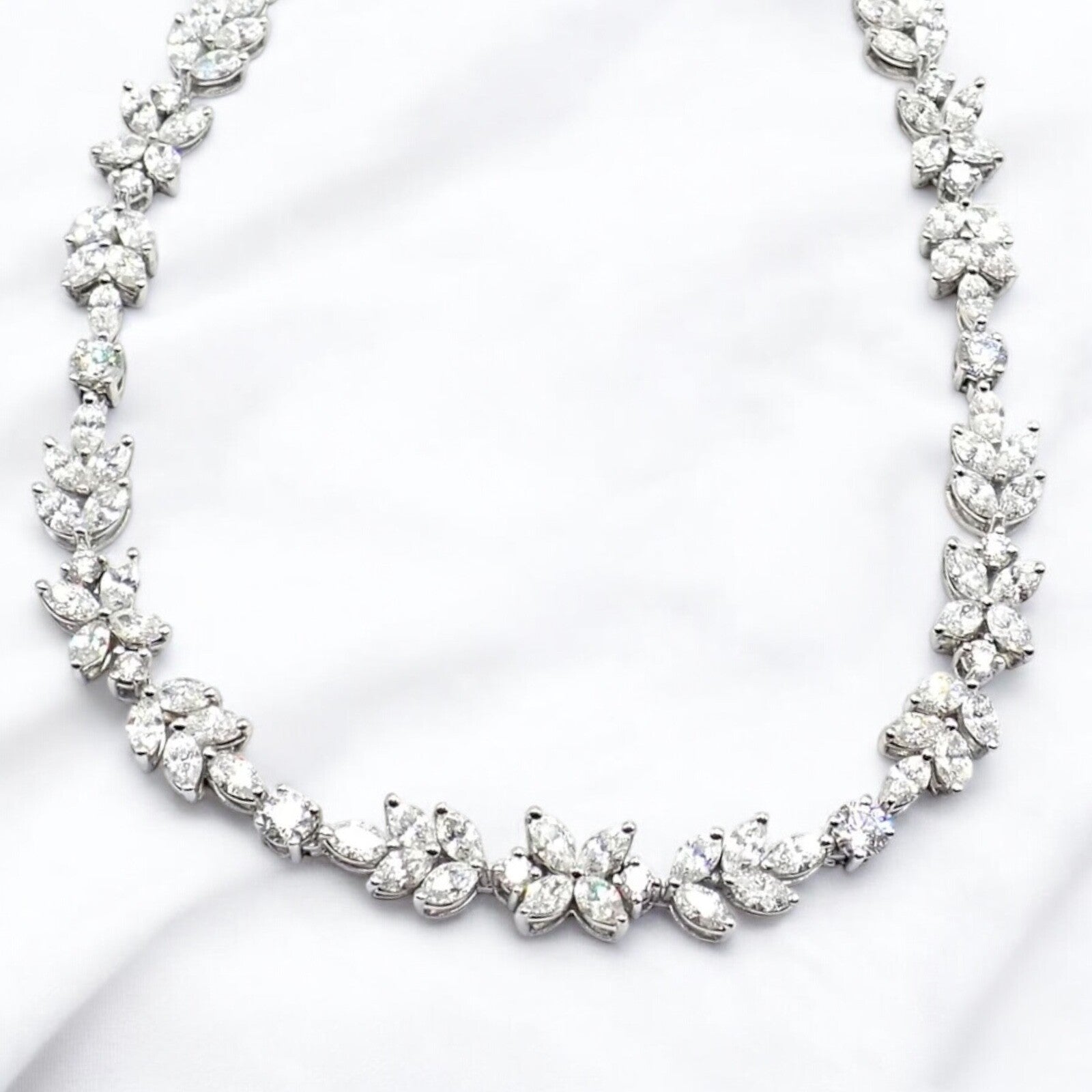 Tiffany & Co Victoria Platinum 15.92ct Diamond Mixed Cluster Necklace Paper | Fortrove