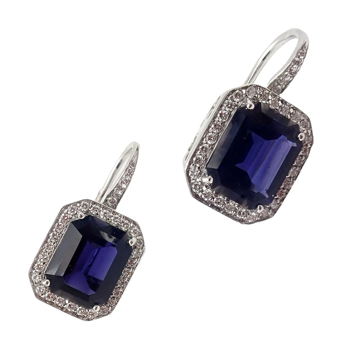 Pasquale Bruni Jewelry & Watches:Fine Jewelry:Earrings Authentic! Pasquale Bruni 18k White Gold Iolite Diamond Earrings