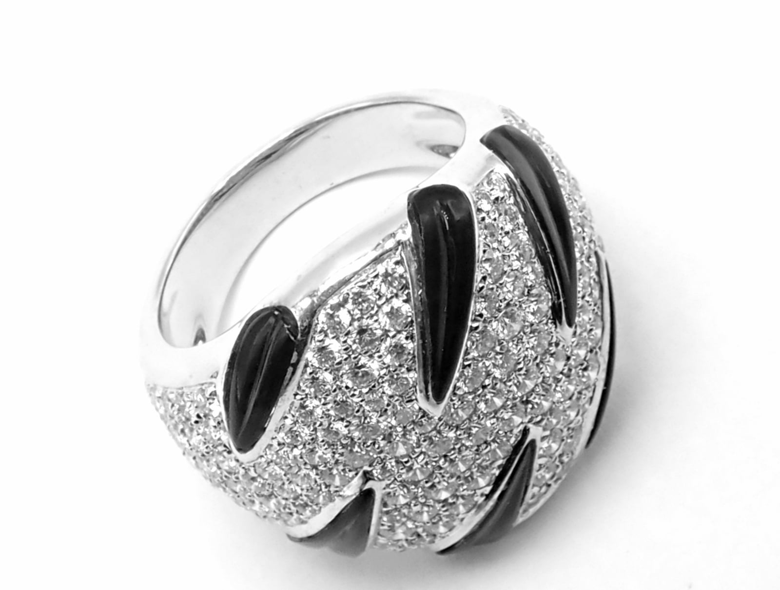 Cartier Jewelry & Watches:Fine Jewelry:Rings Authentic Cartier Panther Panthere Claw 18k White Gold Diamond Onyx Ring Size 53