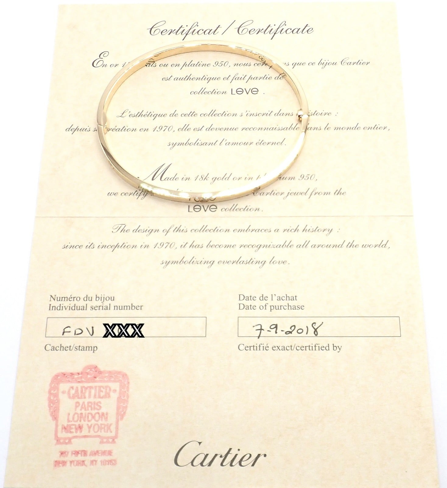 Cartier Jewelry & Watches:Fine Jewelry:Bracelets & Charms Cartier Love 18k Yellow Gold 10 Diamond Small Model Bangle Bracelet Sz 19 Cert.
