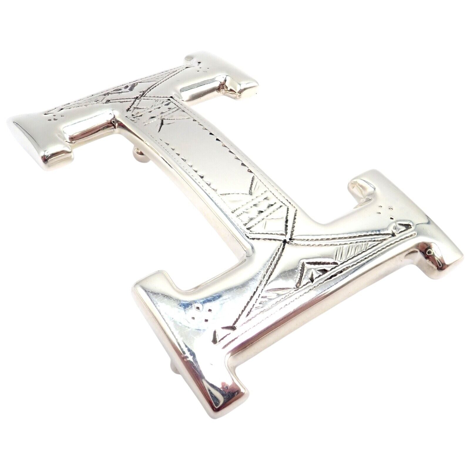 Rare! Hermes Silver Signature Classic Large H Belt Buckle 32m | Fortrove