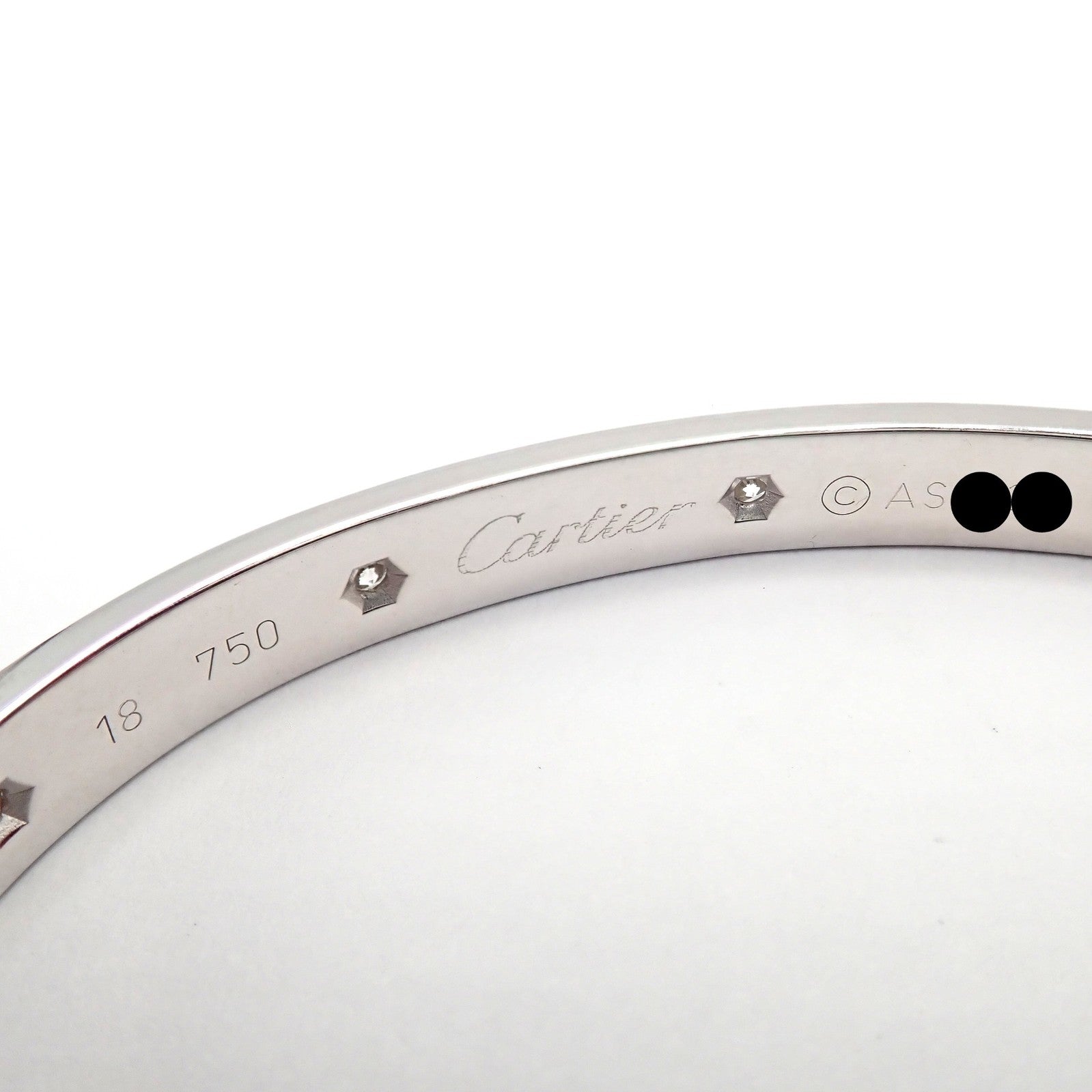 Cartier Jewelry & Watches:Fine Jewelry:Bracelets & Charms Authentic! Cartier Love 18k White Gold 10 Diamond Bangle Bracelet Sz 18 + Cert