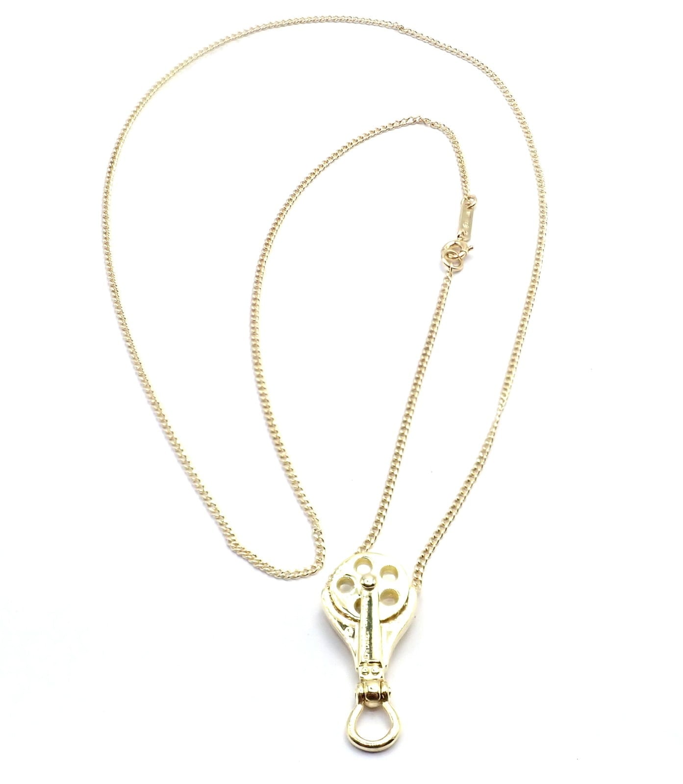 Tiffany & Co. Jewelry & Watches:Fine Jewelry:Necklaces & Pendants Vintage! Tiffany & Co Ralph Lauren 18k Yellow Gold Pulley Pendant Necklace