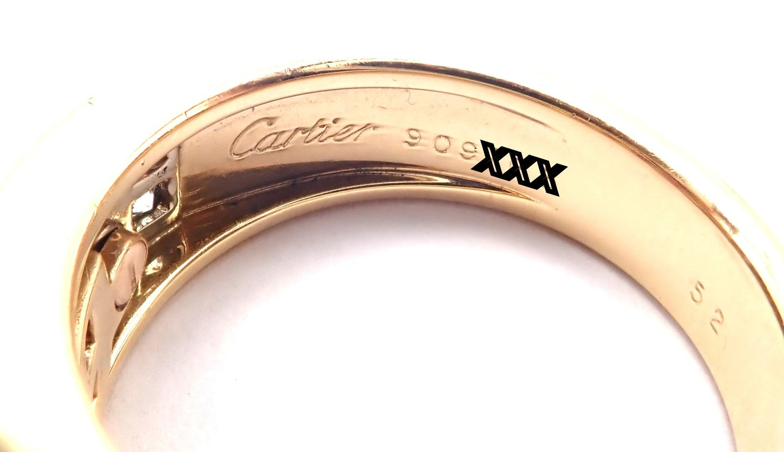 Authentic Cartier Diabolo 18k Yellow Gold Diamond Invisible Ruby Band Ring | Fortrove