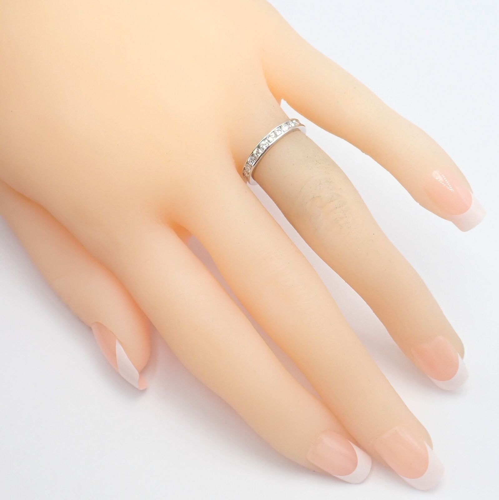 Tiffany & Co Platinum 0.80ct Diamond Full Circle Eternity 3mm Band Ring sz 4.5 | Fortrove