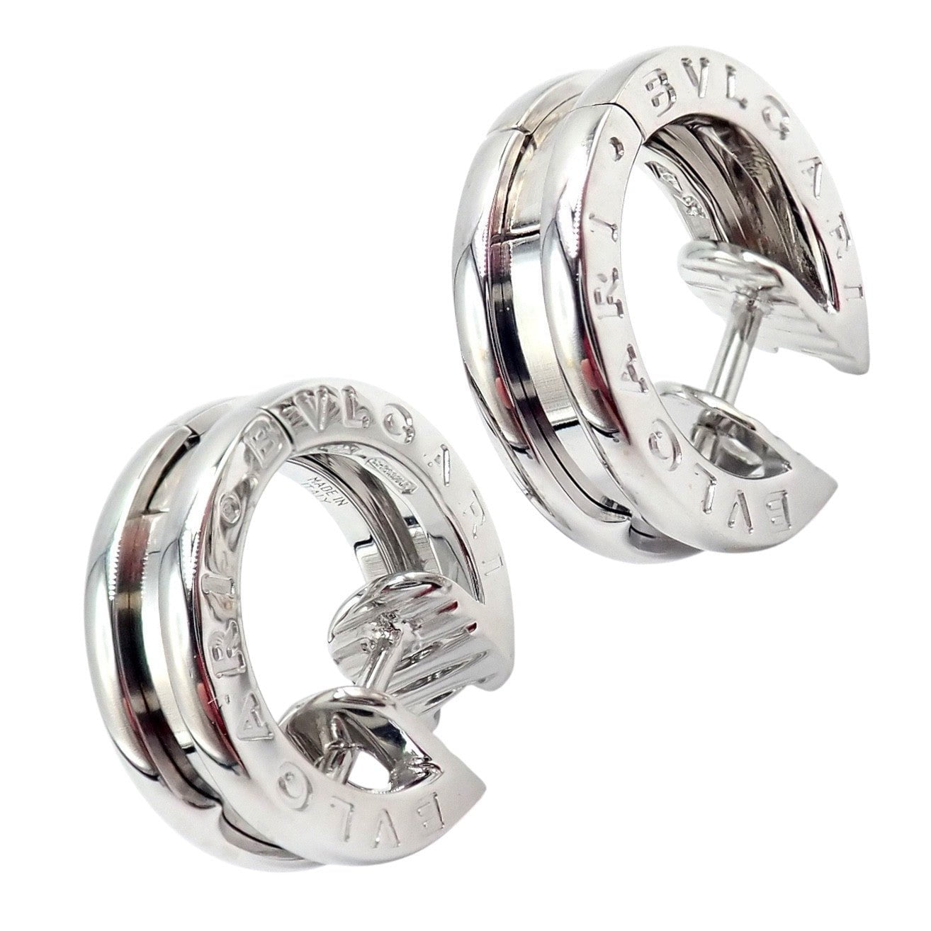 Bulgari Jewelry & Watches:Fine Jewelry:Earrings Authentic! Vintage BULGARI BULGARI B.Zero1 18k White Gold Earrings