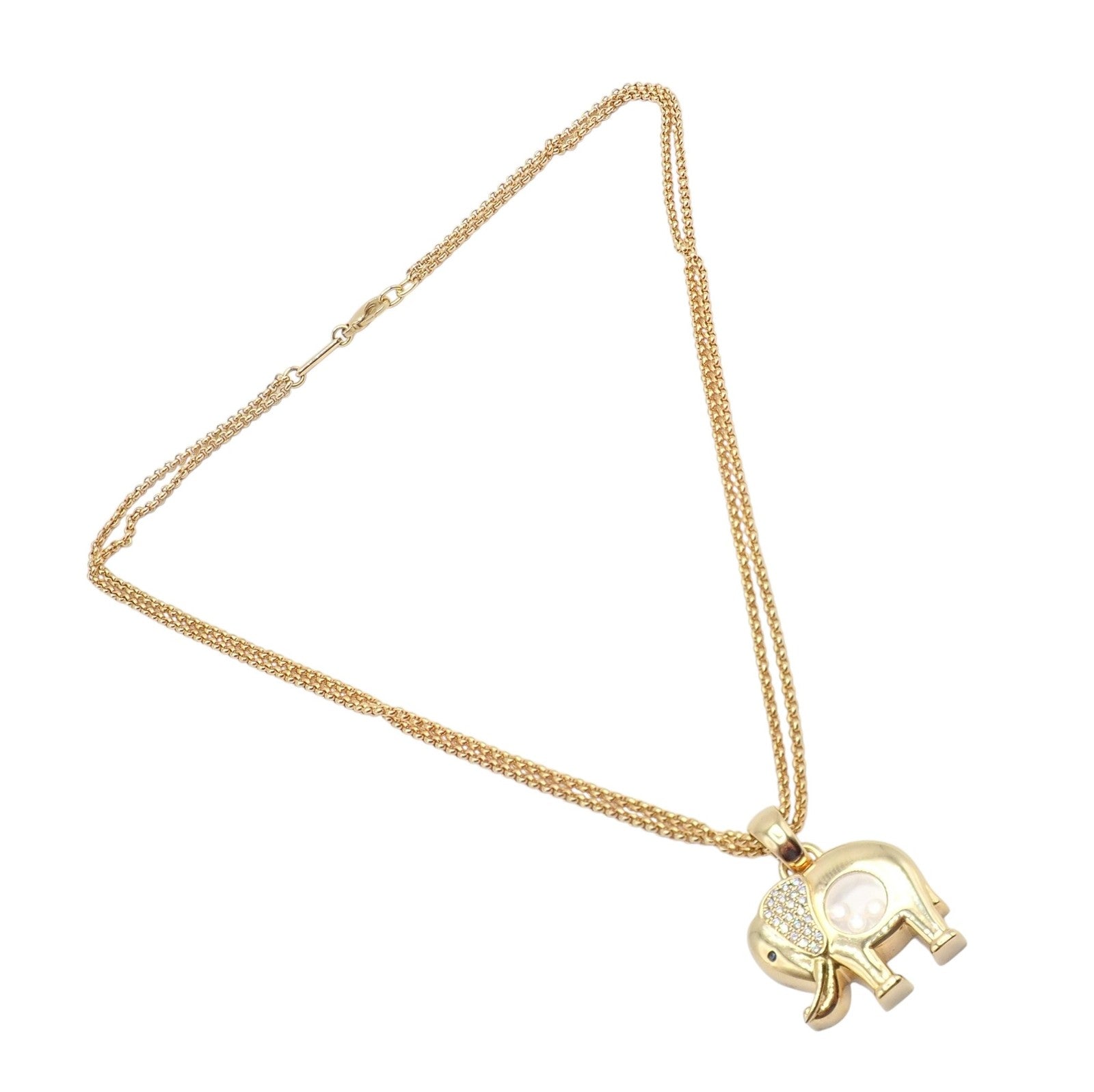 Authentic! Chopard 18k Yellow Gold Large Happy Elephant Pendant Necklace | Fortrove
