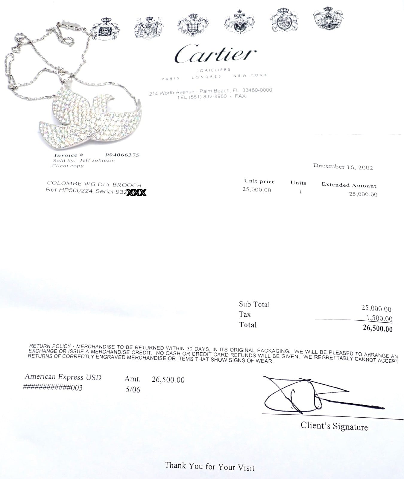 Cartier Jewelry & Watches:Fine Jewelry:Necklaces & Pendants Authentic! Cartier Colombe Dove Of Peace 18k White Gold Diamond Necklace Paper