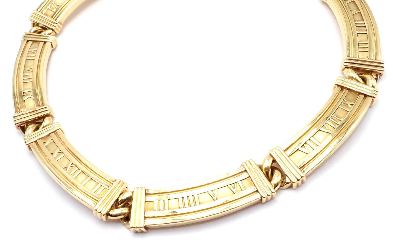 Vintage! Authentic Tiffany & Co Atlas 18k Yellow Gold Link Collar Necklace 1995 | Fortrove