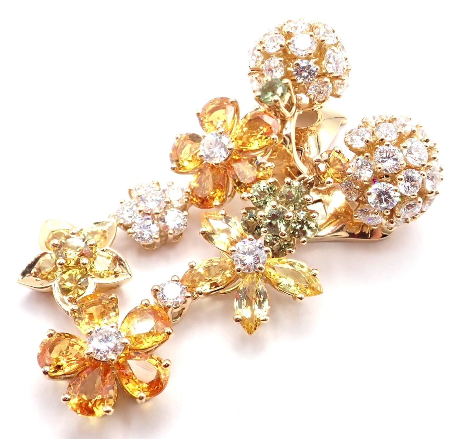 Van Cleef & Arpels Jewelry & Watches:Fine Jewelry:Earrings Authentic! Van Cleef & Arpels Folie des Pres 18k Gold Diamond Sapphire Earrings